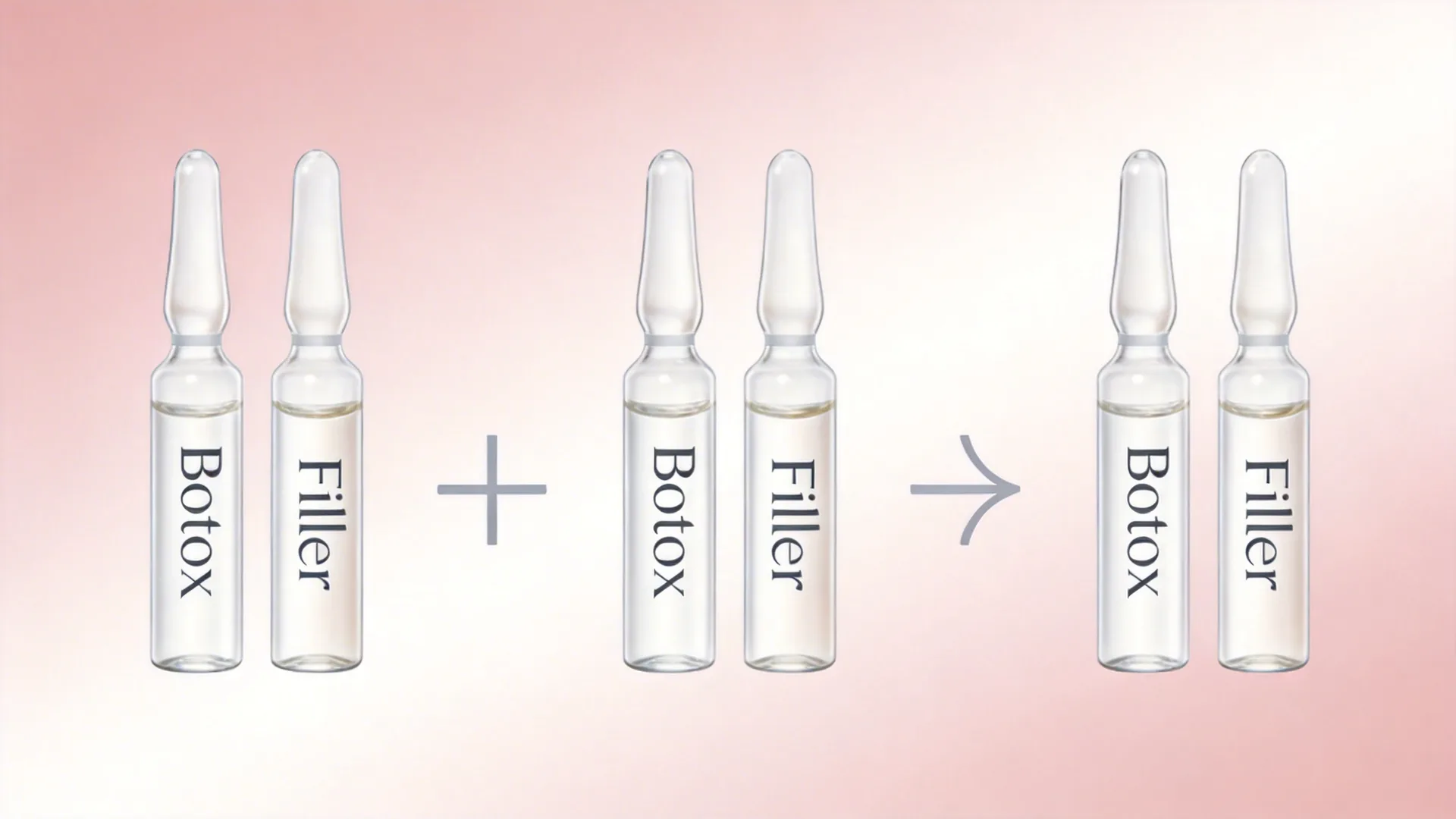 肉毒桿菌與玻尿酸注射組合示意圖