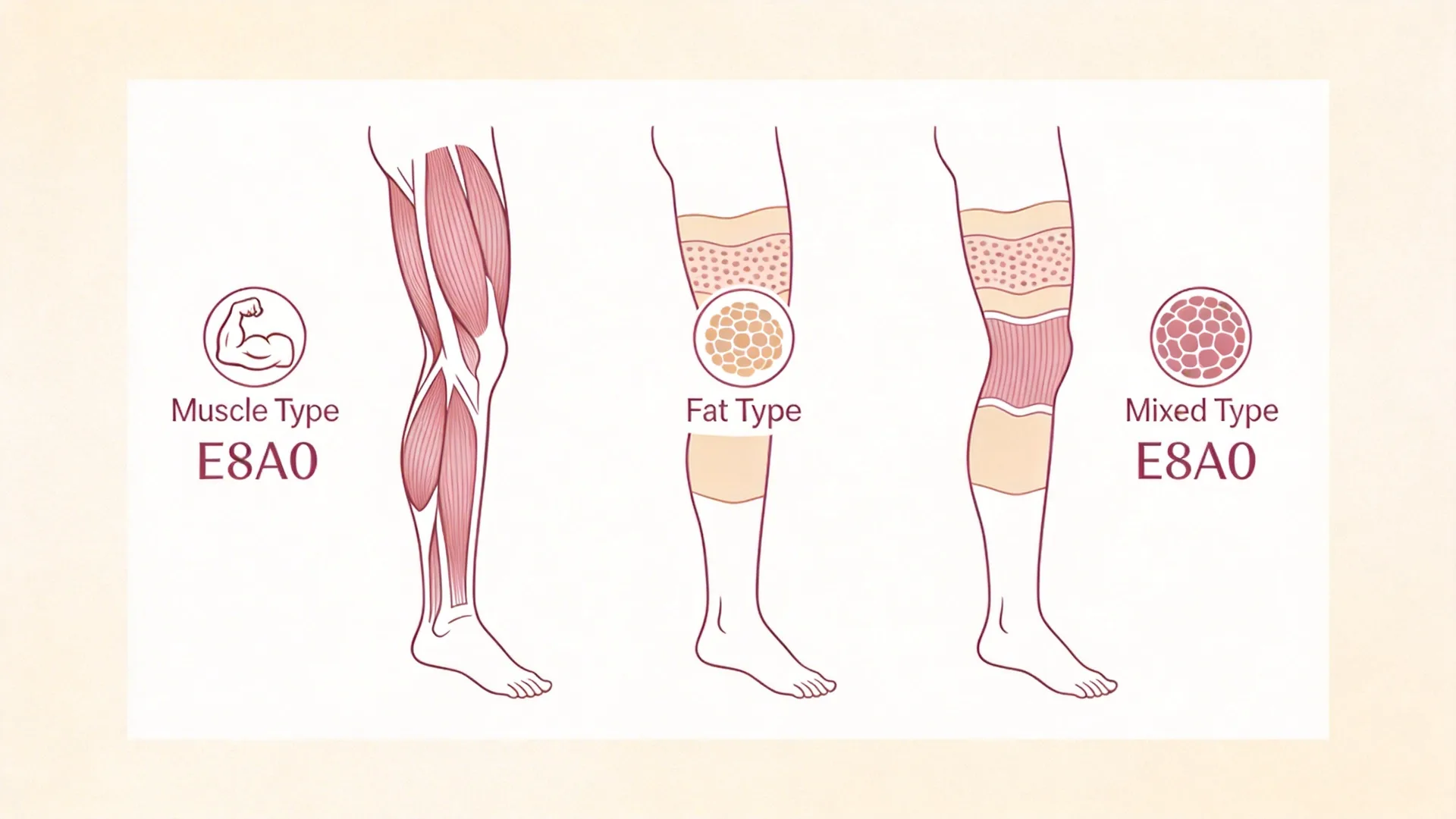 三種蘿蔔腿類型對照圖