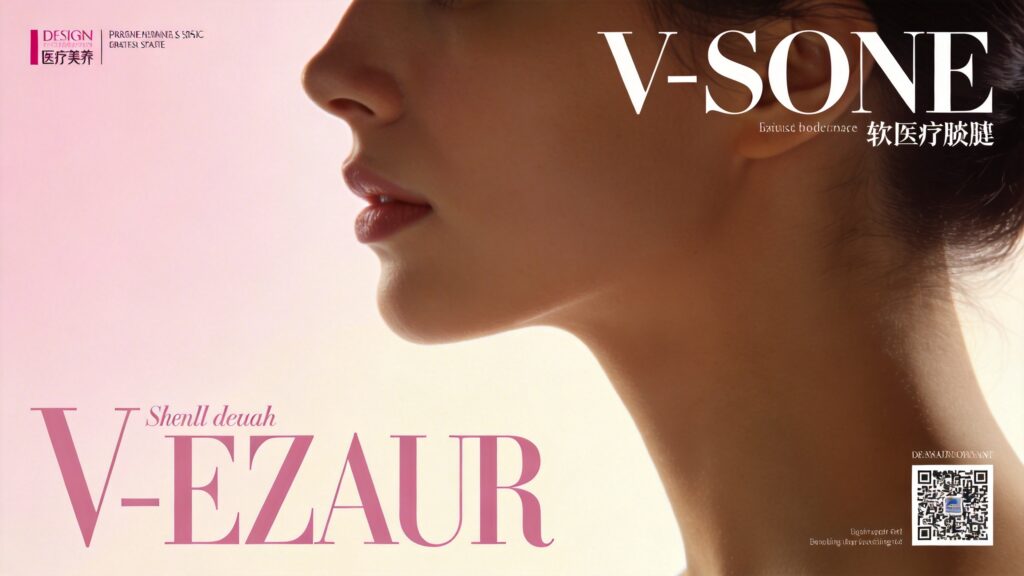 下巴玻尿酸塑形 V 型小臉示意